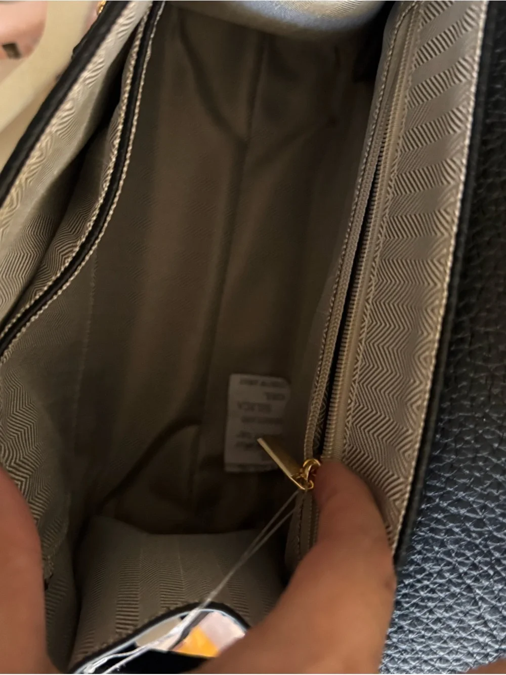 Gramercy & Grand Black Leather Top-Handle Satchel with Gold Lock